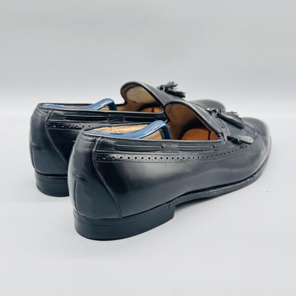 Johnston & Murphy Shoes Men 11.5 Black Leather Aristocraft Tassel Wingtip Loafer main image 4